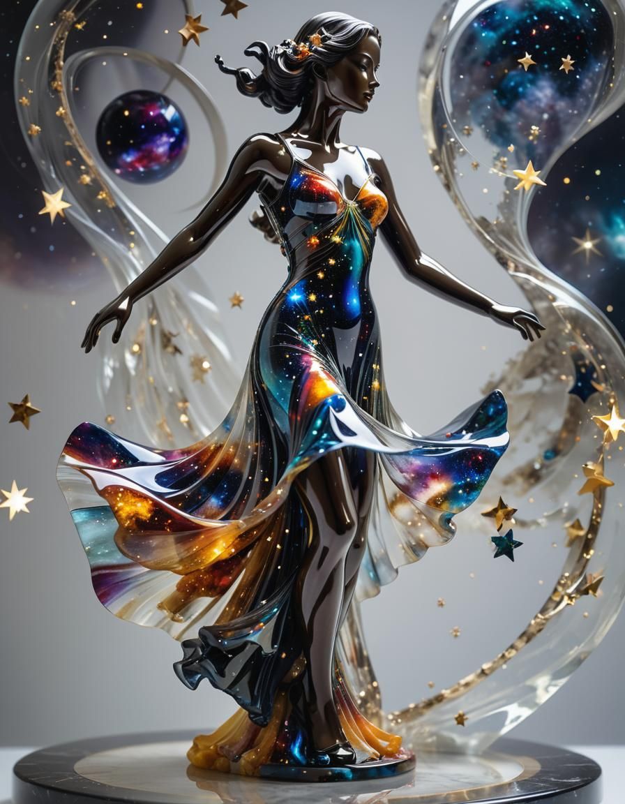 glass starry lady sculpture   by @c0libri