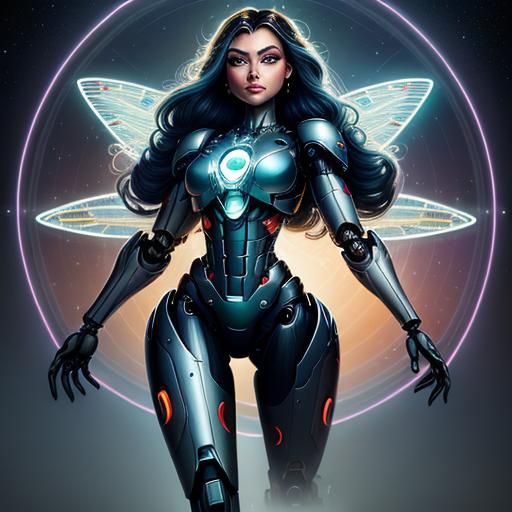 Cyborg robot woman