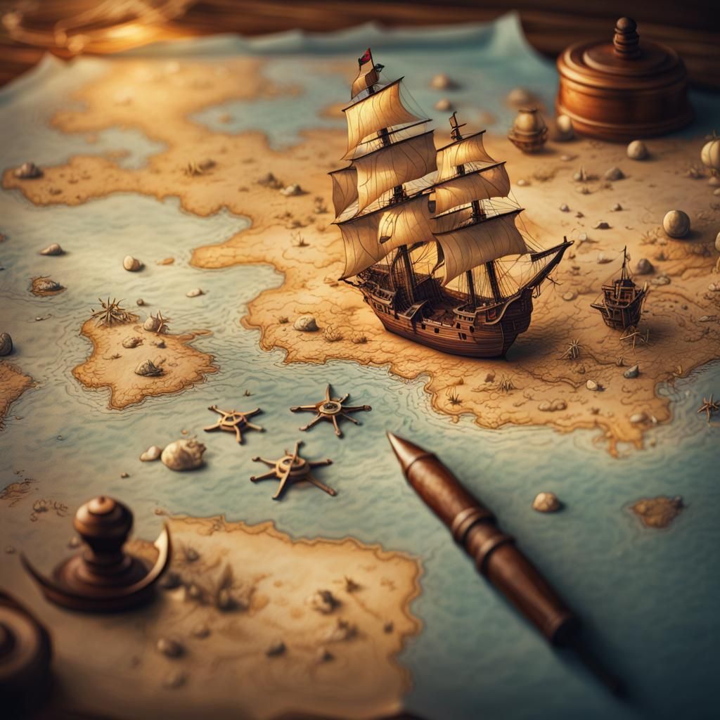 Pirate Map  by @Elven Maiden
