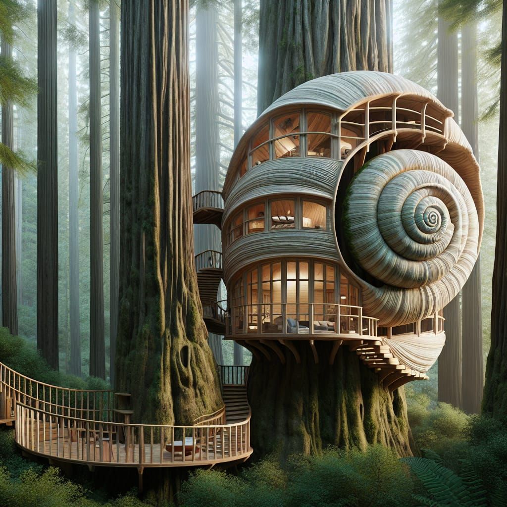 Home is where the shell is 🐌🌳  by @Artificial Artistry