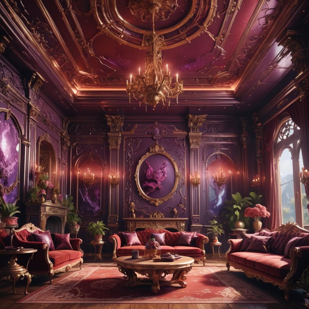 red amethyst living room