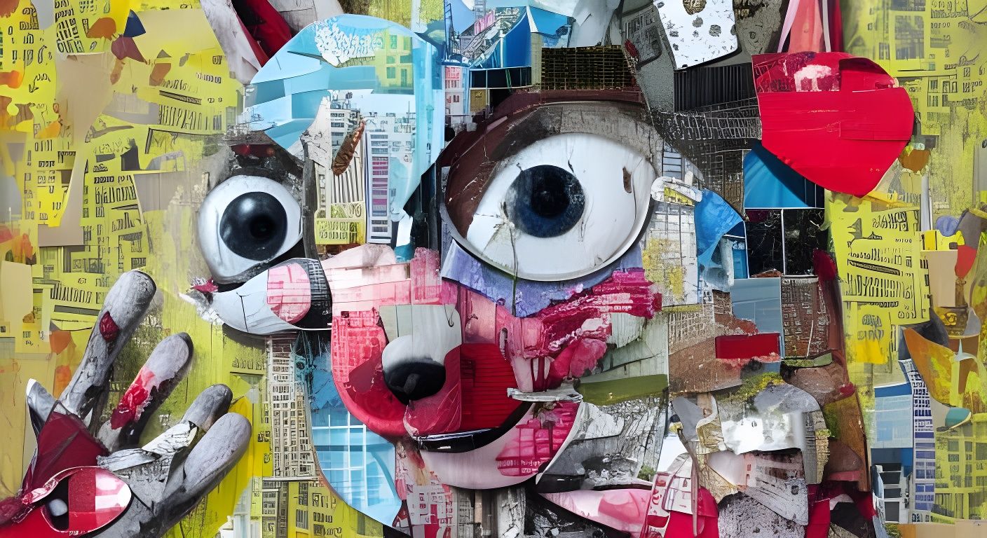 paper collage, by bordalo II  by @Jokavld