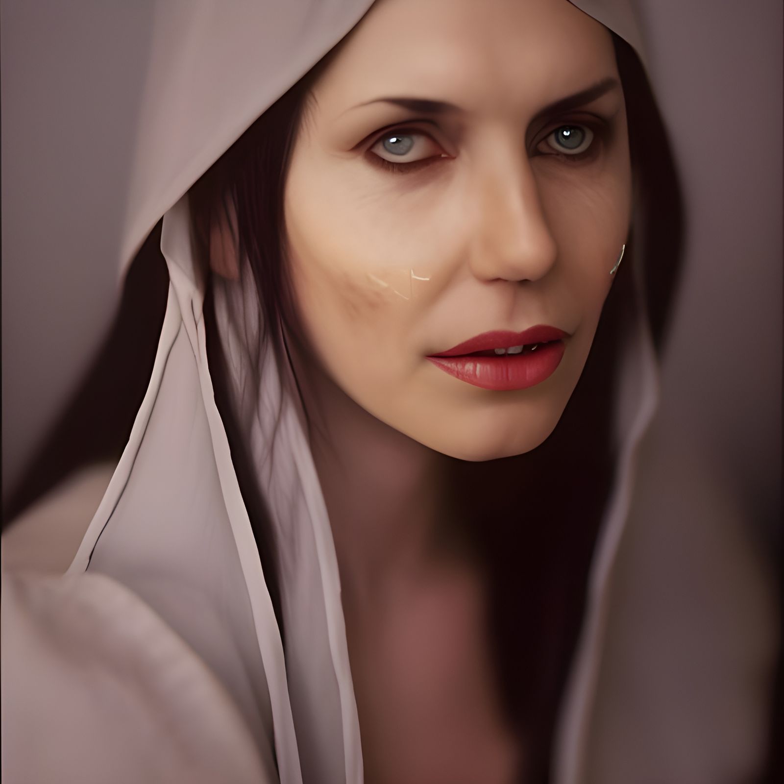 pointed ears, woman, dark hair, elf