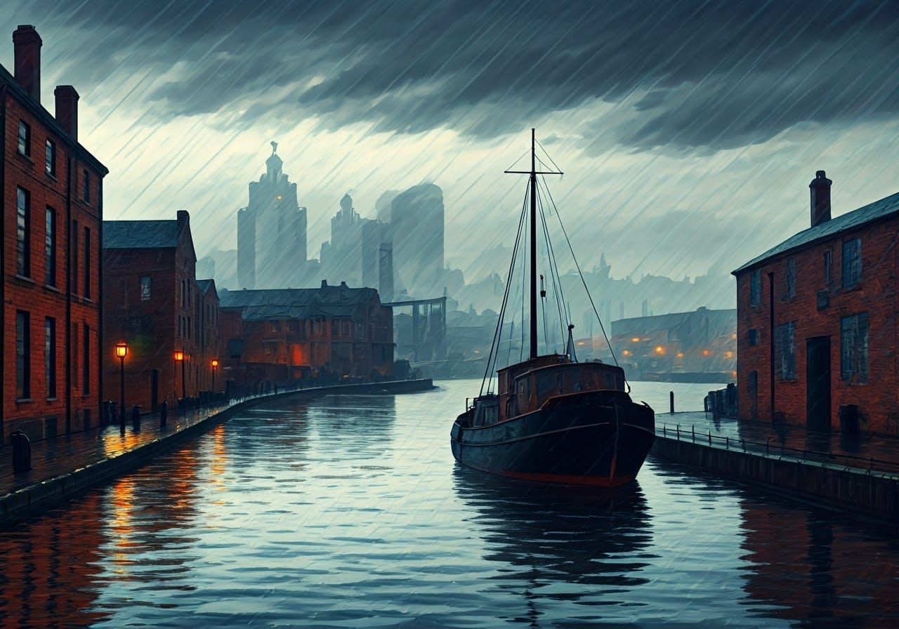  Liverpool docks in the rain  by @Alison