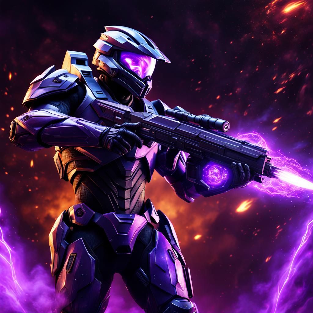 futuristic demonic soldier