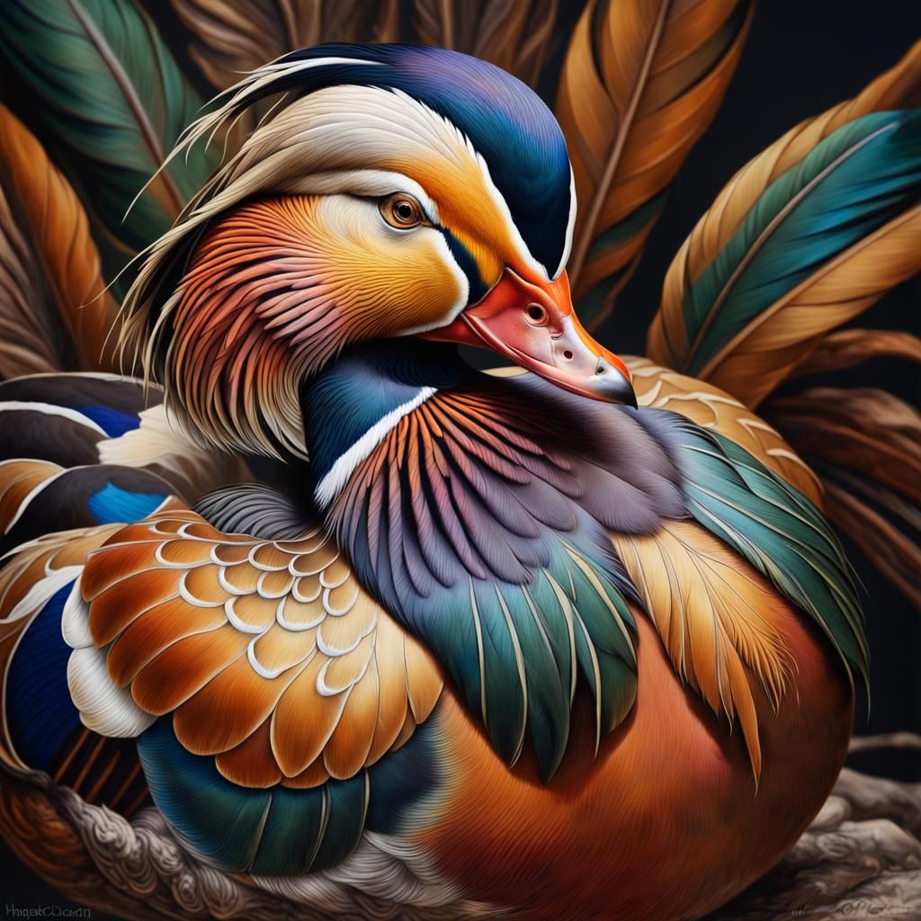 Opulent Mandarin Duck - AI Generated Artwork - NightCafe Creator