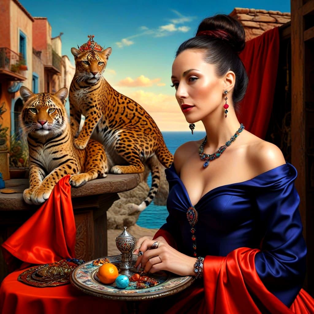 Ethereal Beauty in Vibrant Surrealistic Surroundings