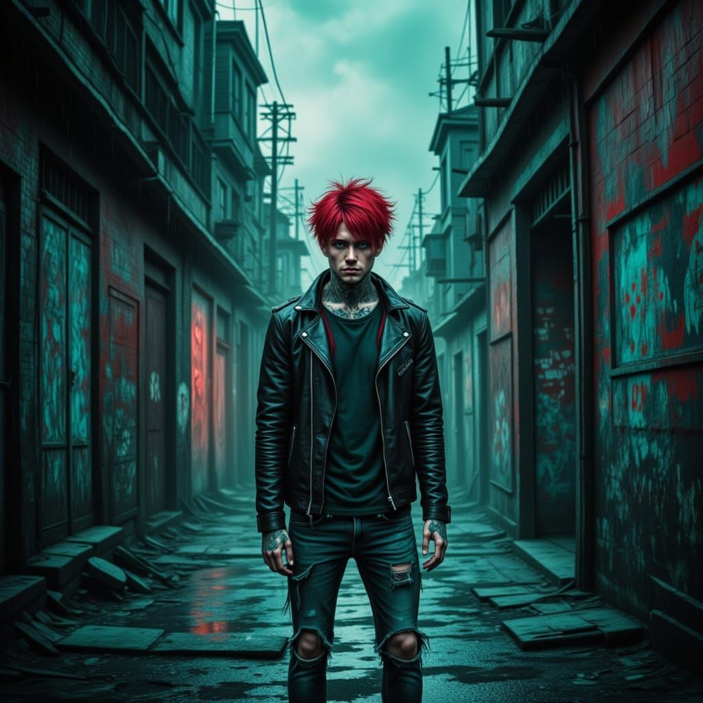 <lora:MrsH-TealMelancholia:1.0> A cyberpunk city bathed in the eerie glow of teal and white neon lights, with towering black skyscrapers ado...