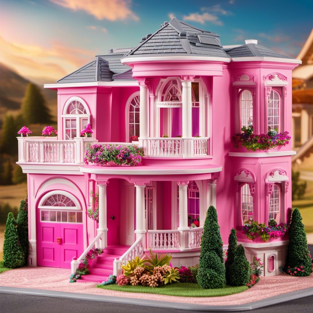 Small Barbie dreamhouse in the style of Adobe-Style House Fu...
