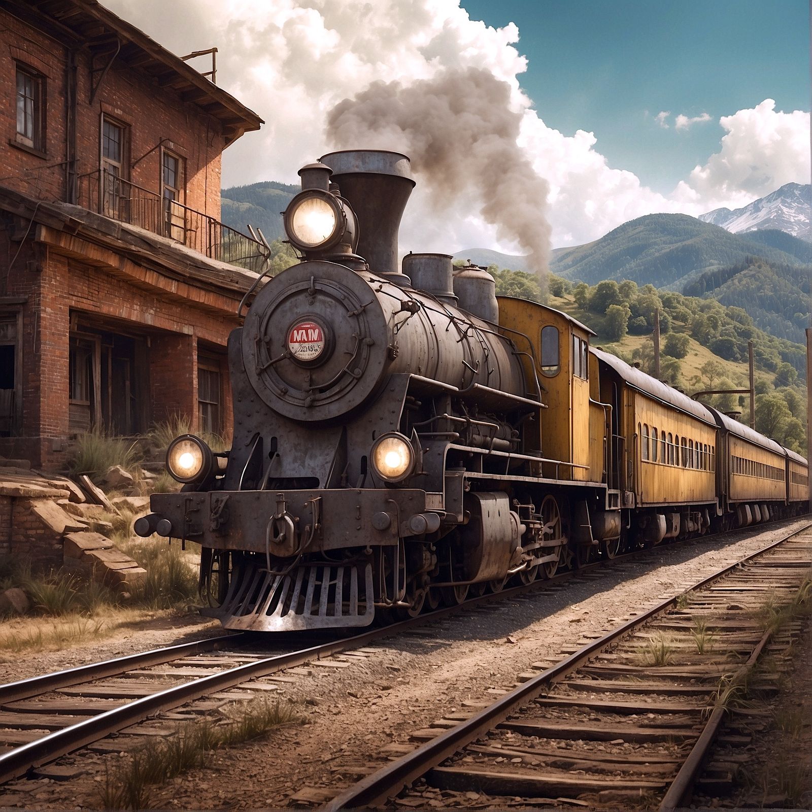 170 – ...and she was actually able to observe an evocative vintage train moving slowly in the opposite direction, pulled...