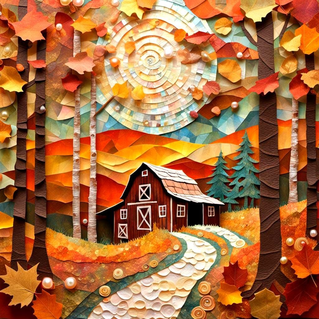 Fall Paper Collage Art