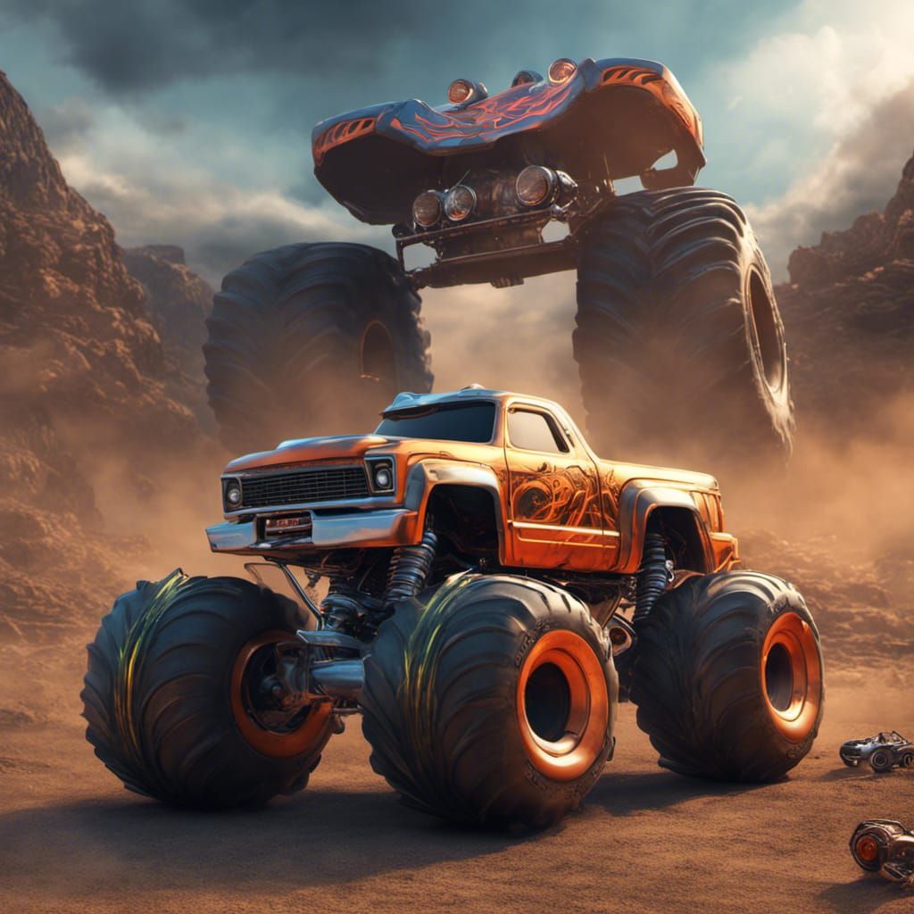 Hot Wheels Monster Truck made from Car Speakers - AI Generated Artwork ...