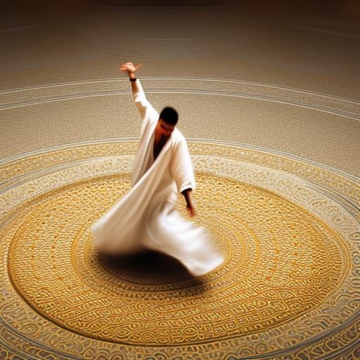HD ultra detailed photo of the mystical group of Whirling De...