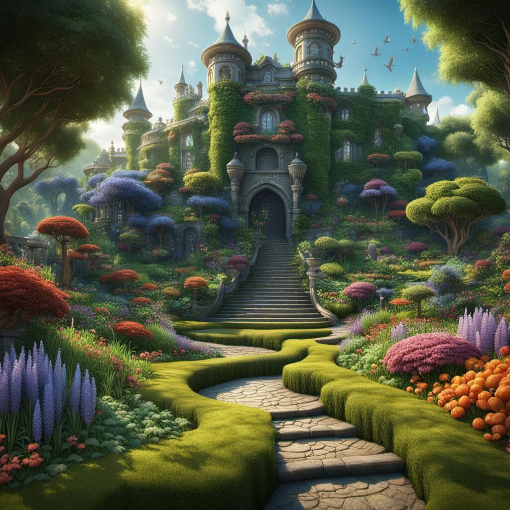 A beautiful garden in the hill