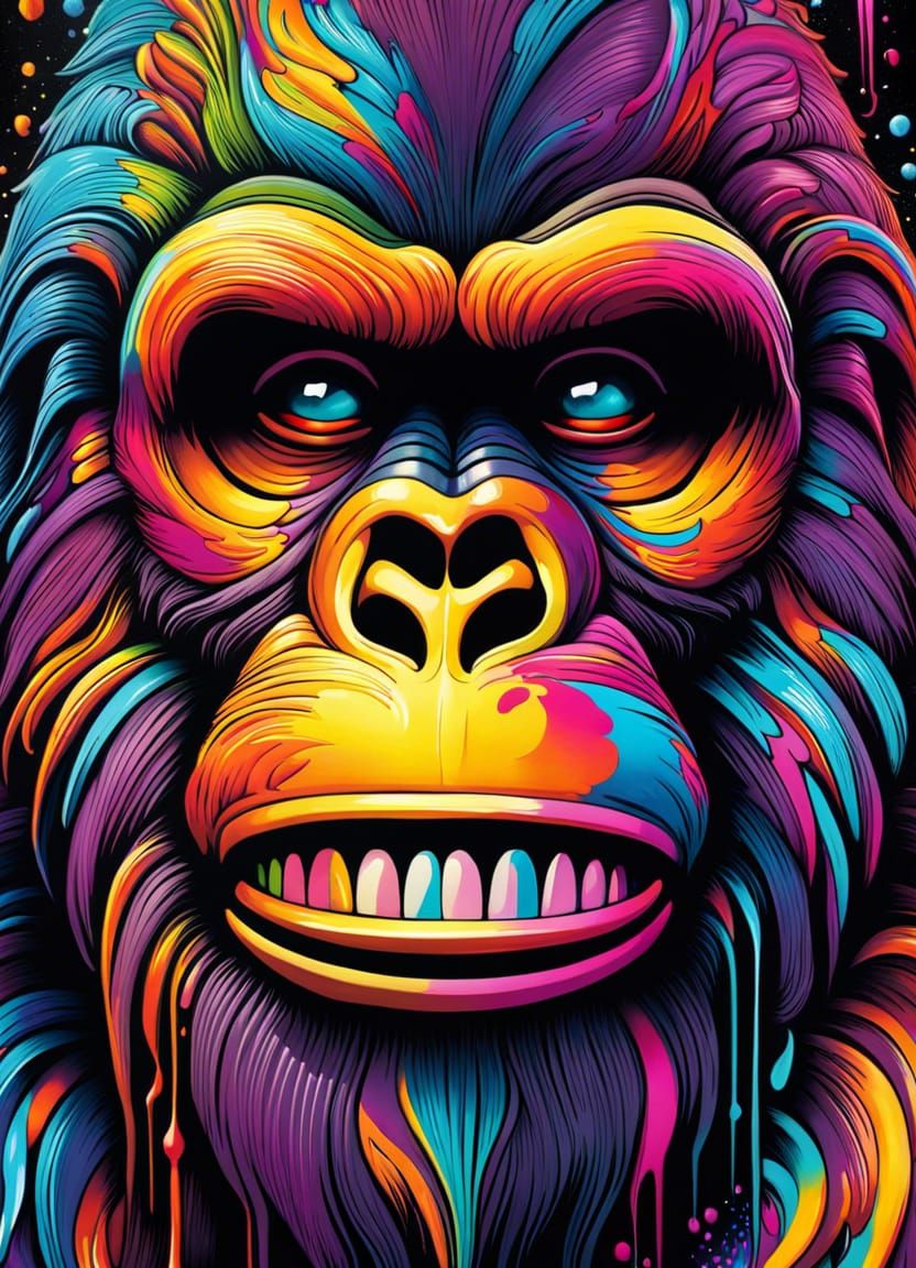 Painted Gorilla - AI Generated Artwork - NightCafe Creator