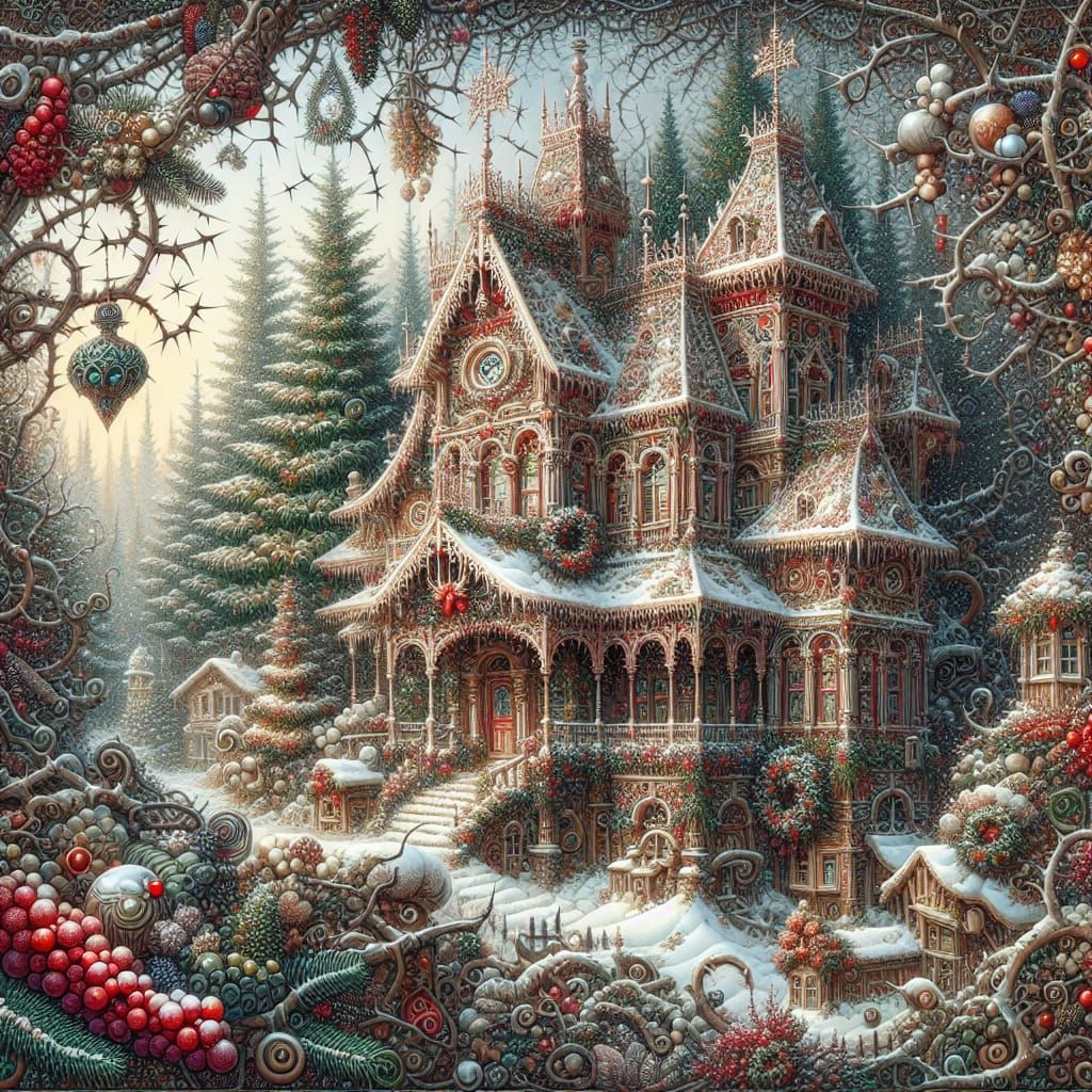 Victorian Home at Christmas  by @Sue
