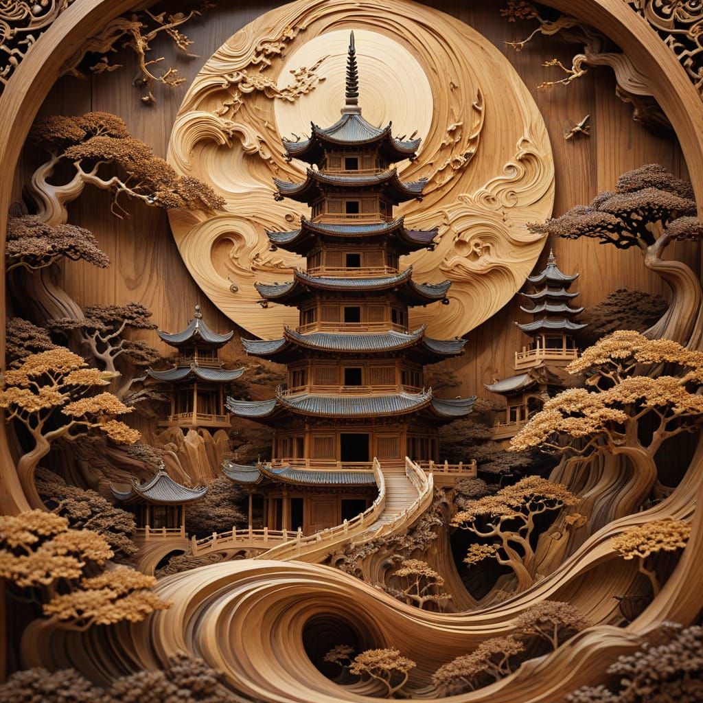 Stunning detailed wood carving bas-relief Dongyang Chinese art depicting beautiful wood carving at the ...  by @Granit9