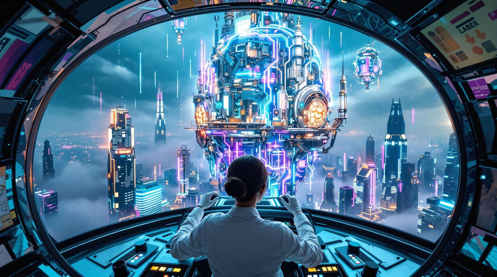 Flying into the city