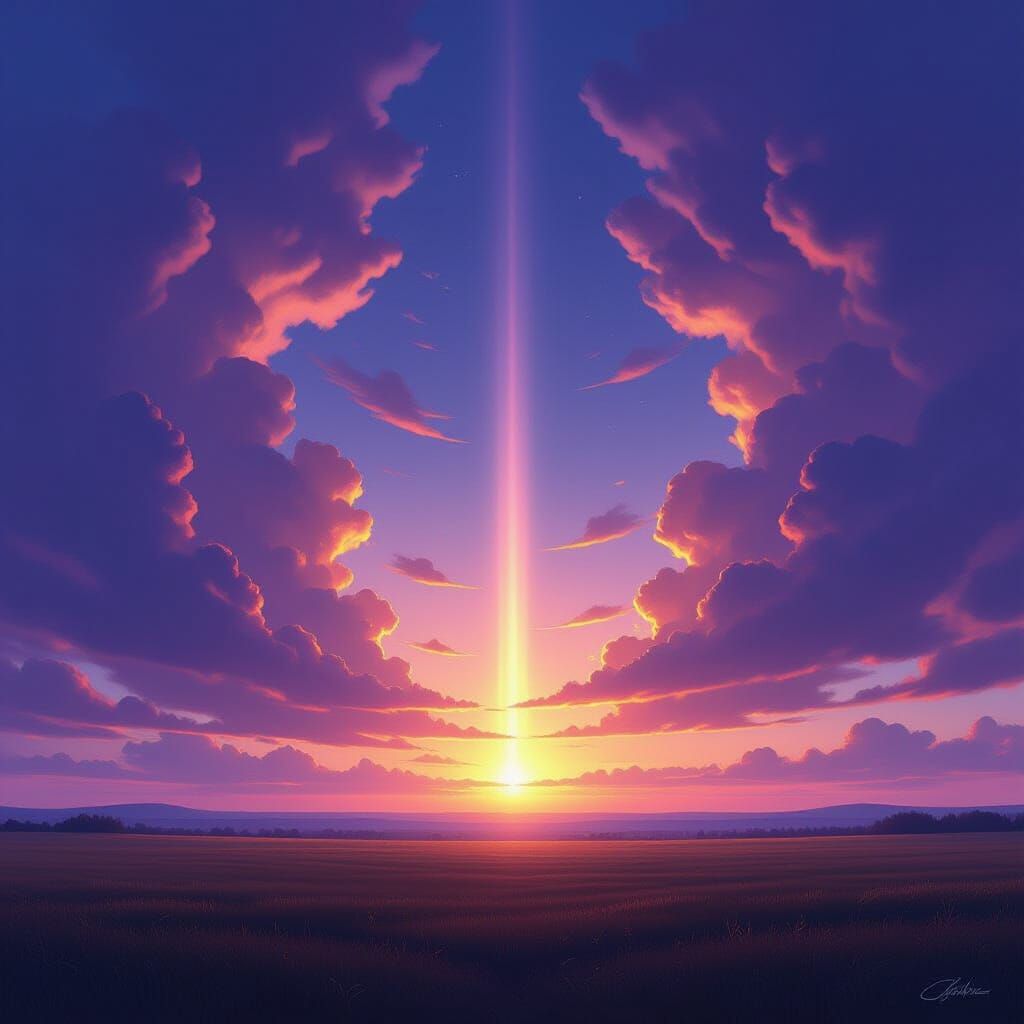 Celestial Gates Open in Dramatic Twilight Landscape