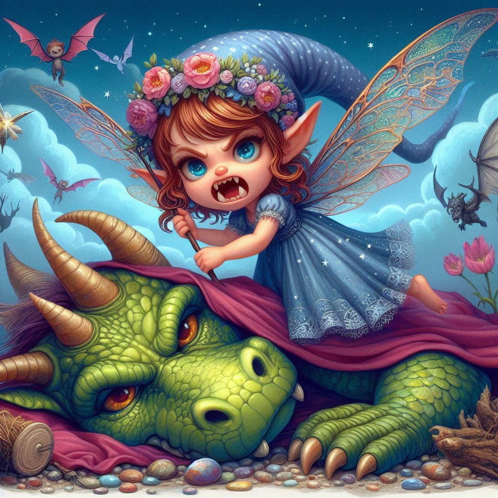 Annoying fairy disturbing the sleeping dragon
