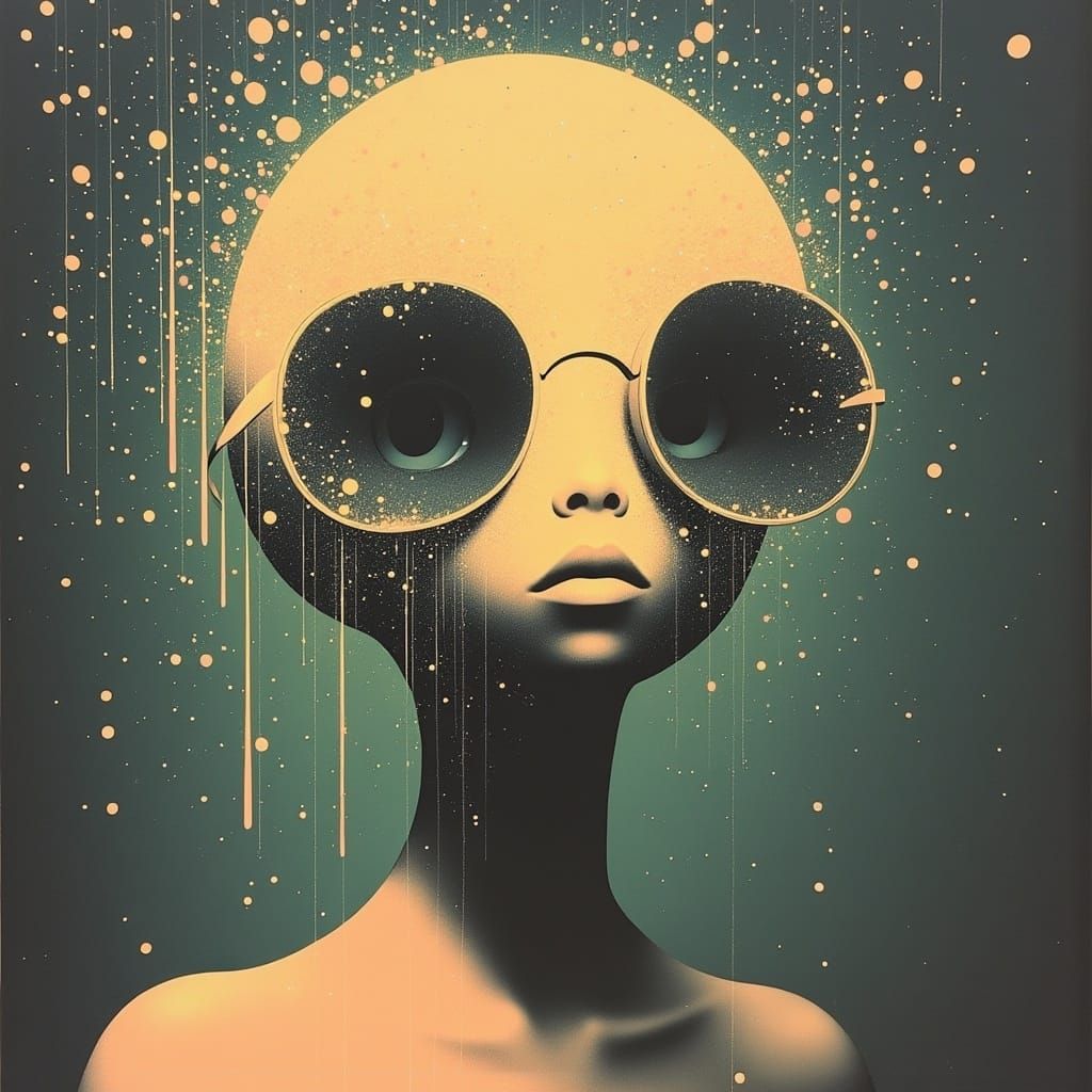  <lora:flowingDream:1.1> surreal portrait of an alien wearing sunglasses 
