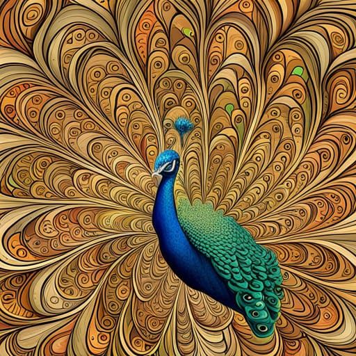 Coloring page peacock