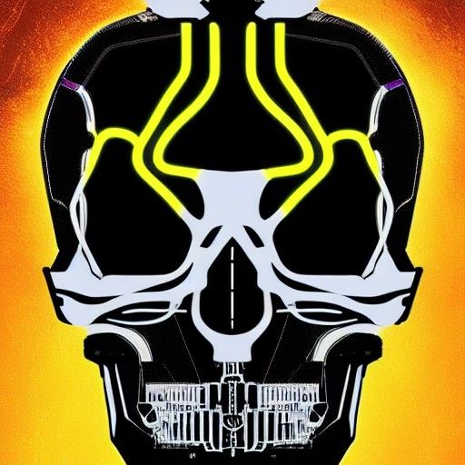 Cybernetic exoskeleton skull
