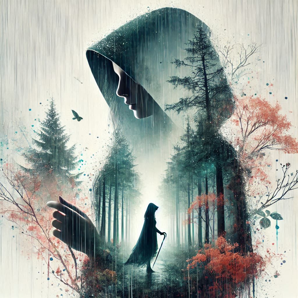 double exposure beautiful fantasy DALL-E 3 portrait landscape..