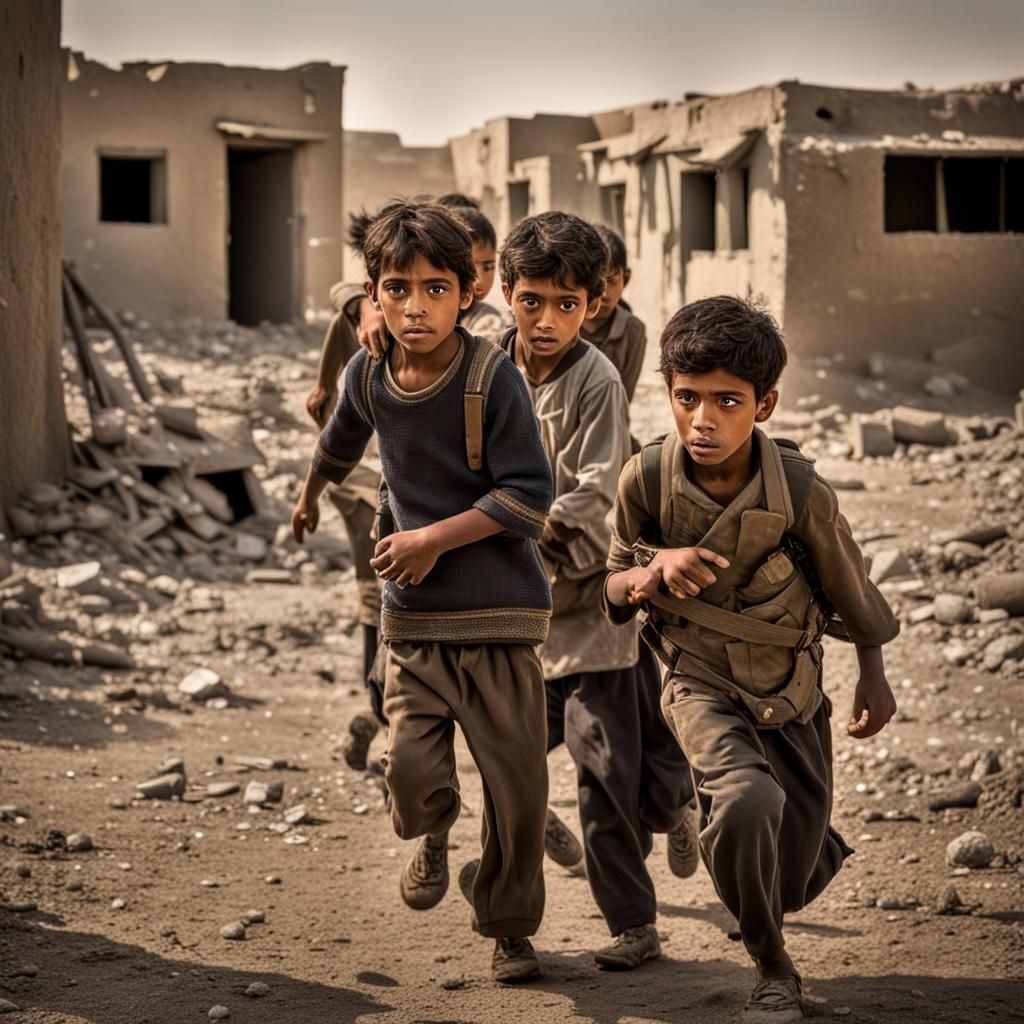 Amidst the haunting echoes of war-torn landscapes in a Middl...
