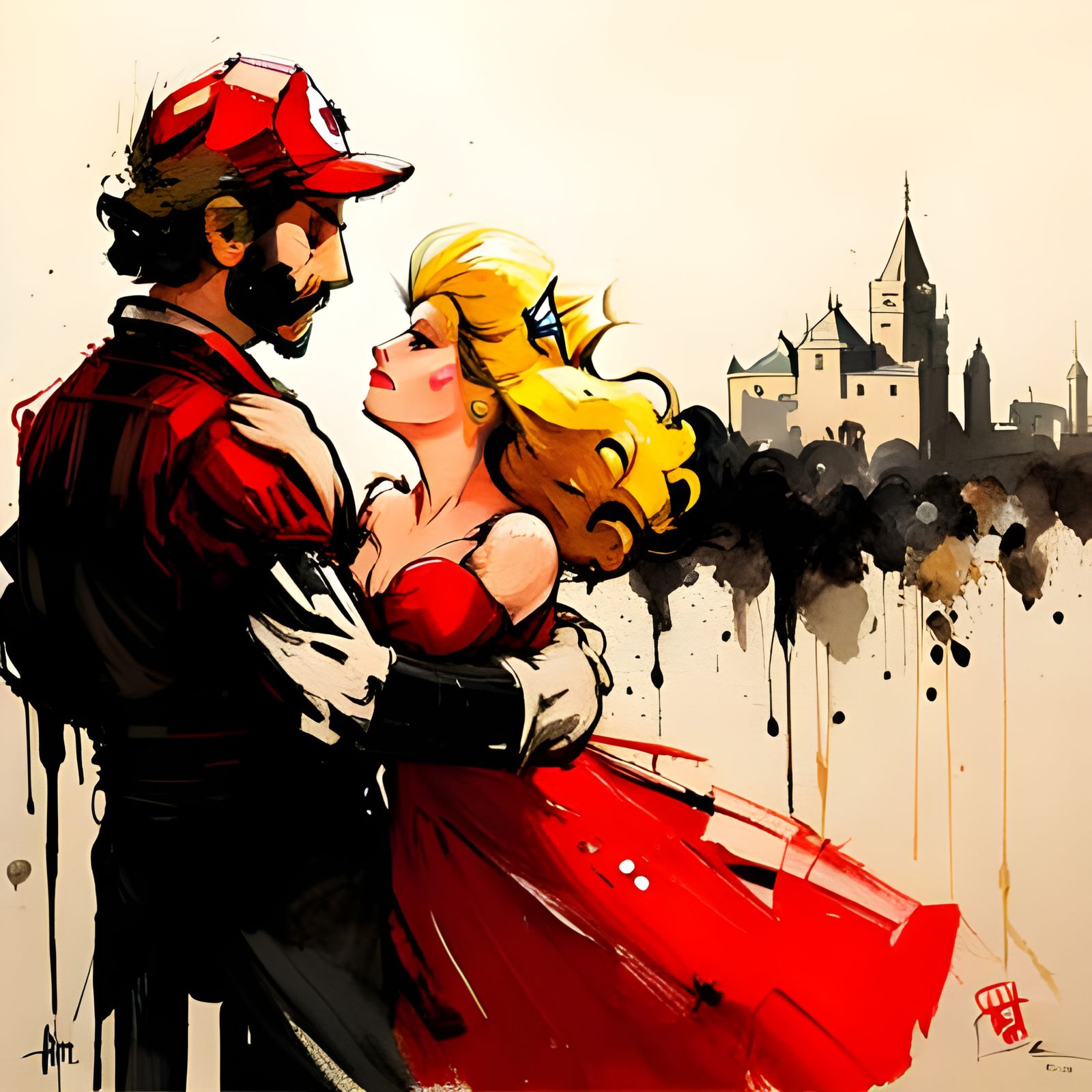 Mario and Princess Peach - AI Generated Artwork - NightCafe Creator