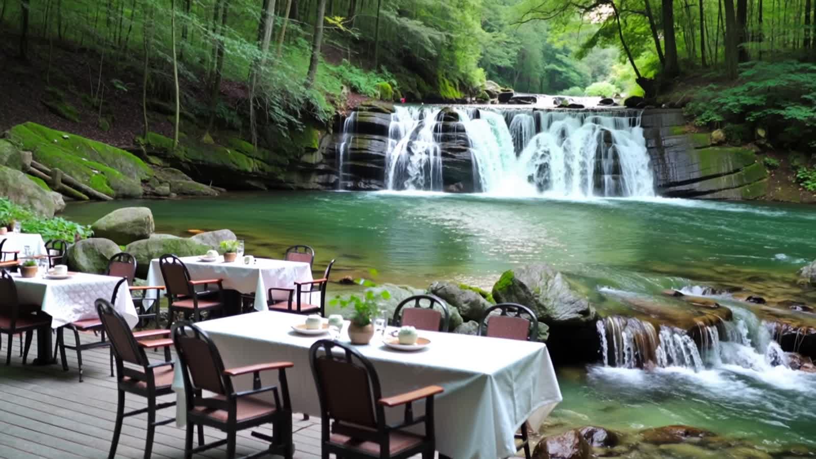 Does anyone know how to do a picture like this but no camera movement (just the waterfall animated)?