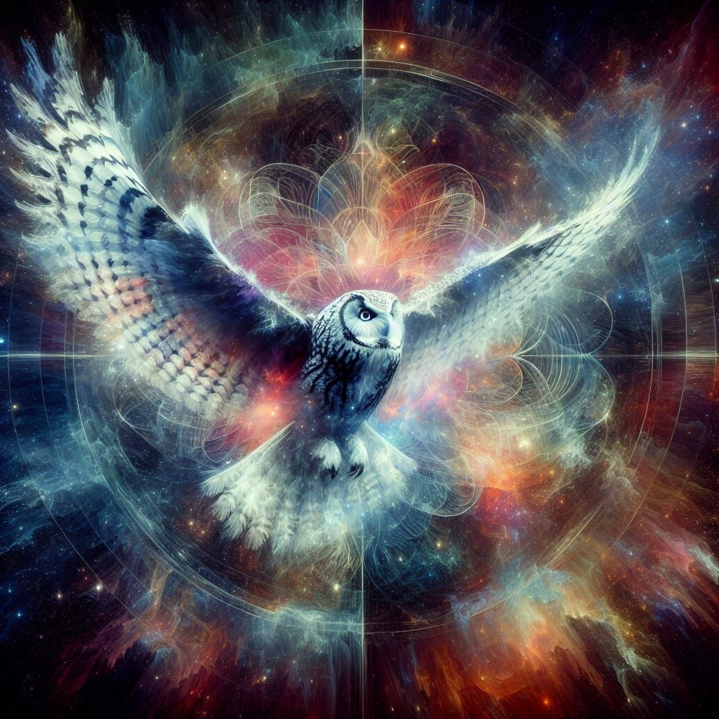Magical cosmic owl  by @Catherine Chittenden