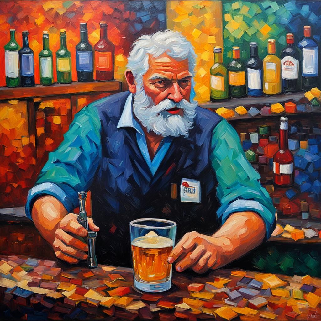 A bartender at a pub in Ireland