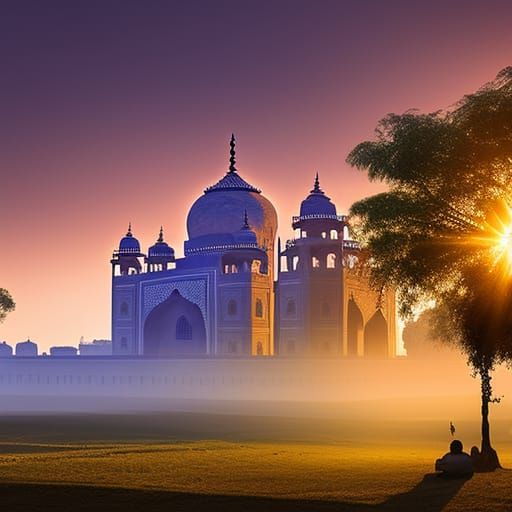 Maharashtra India at sunset, magical light, realistic, maste...