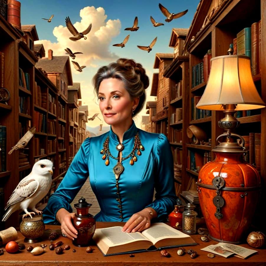 Hyperrealistic Portrait of a Beautiful Lady in a Whimsical S...