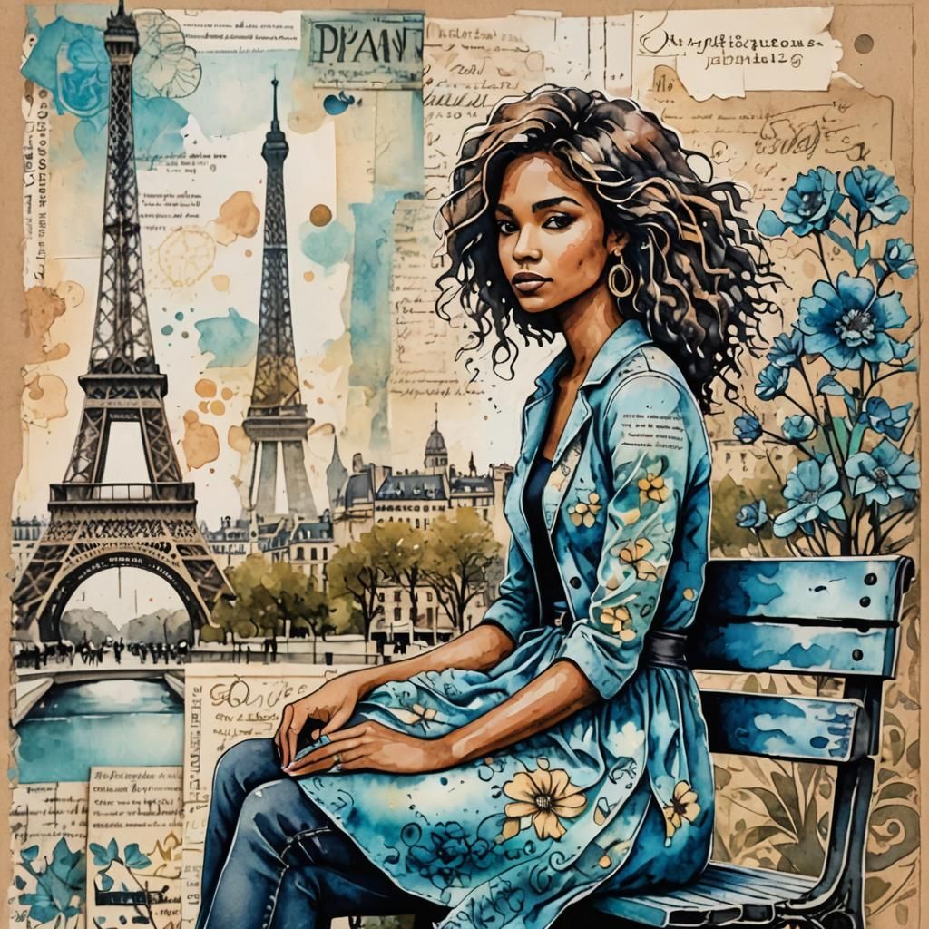 A lady sitting on a bench