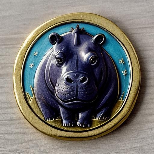 coin with picture of a hippo