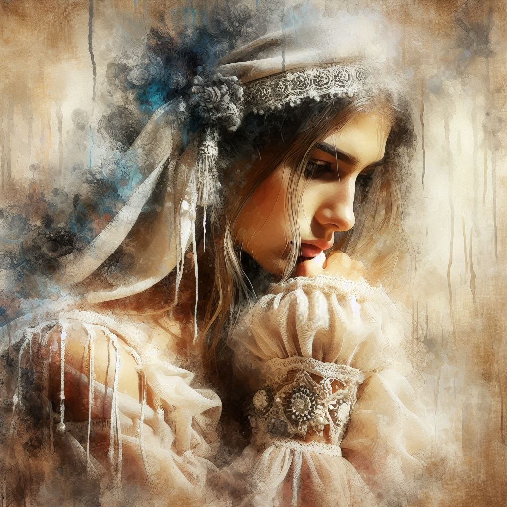 A bride waiting nervously