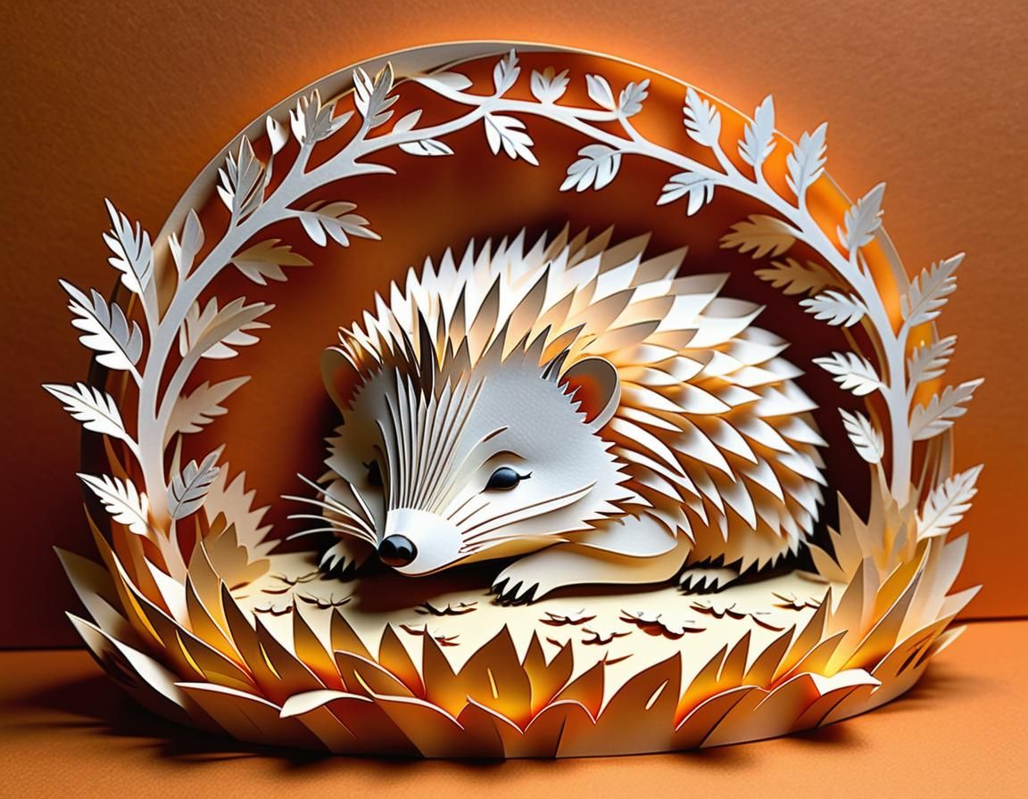 Kirigami, hedgehog