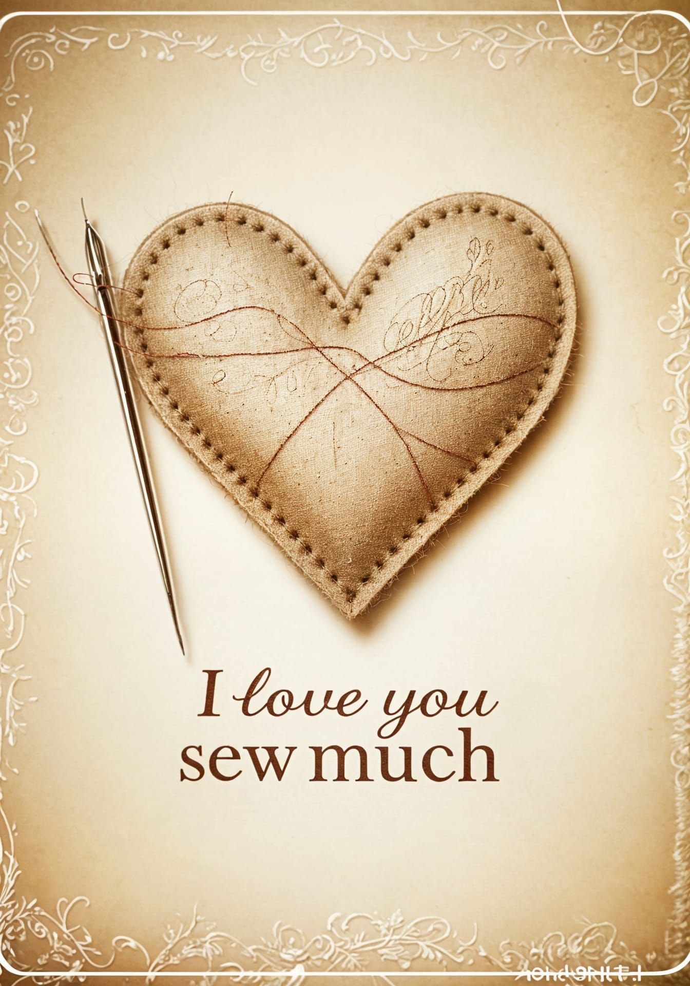 “I love you sew much”  by @Feathers