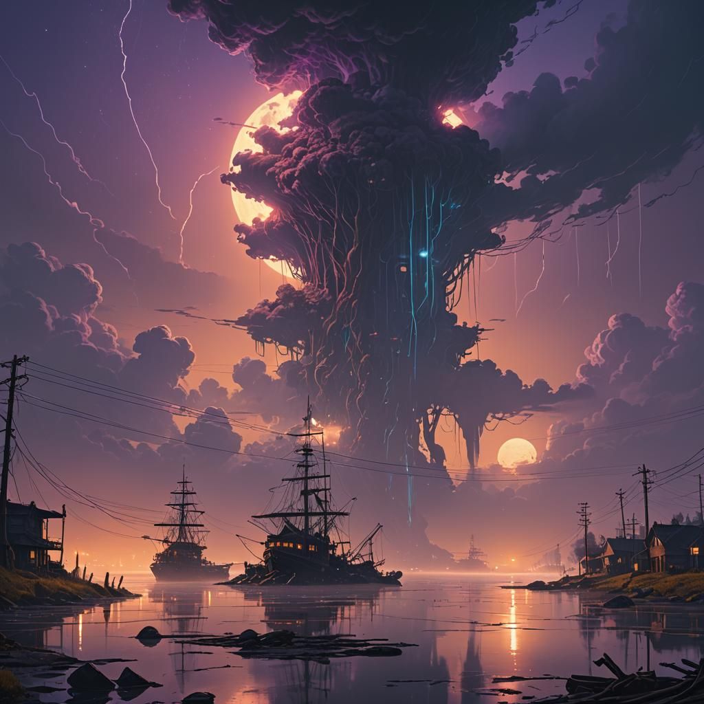 Waters Flood Sky: A Bioluminescent Fantasy World