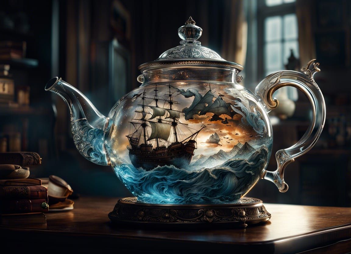 Tempest in a Teapot AI Generated Artwork NightCafe Creator