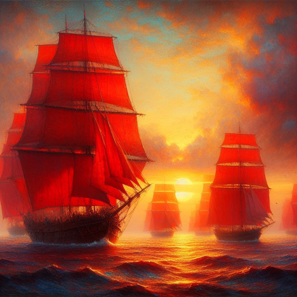 Red sails in the sunset