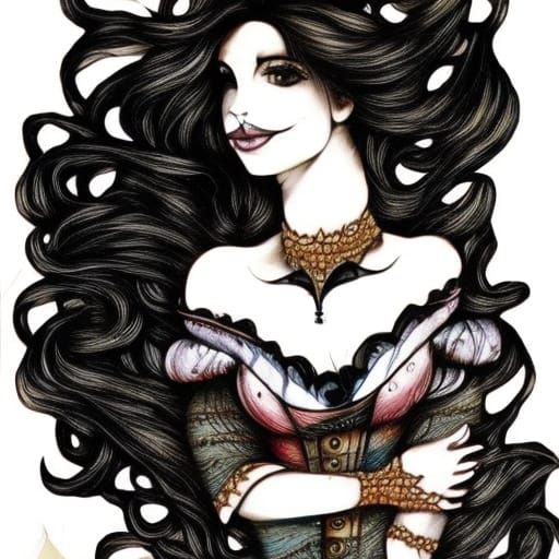 wife of a sailor, a bit grotesque illustration