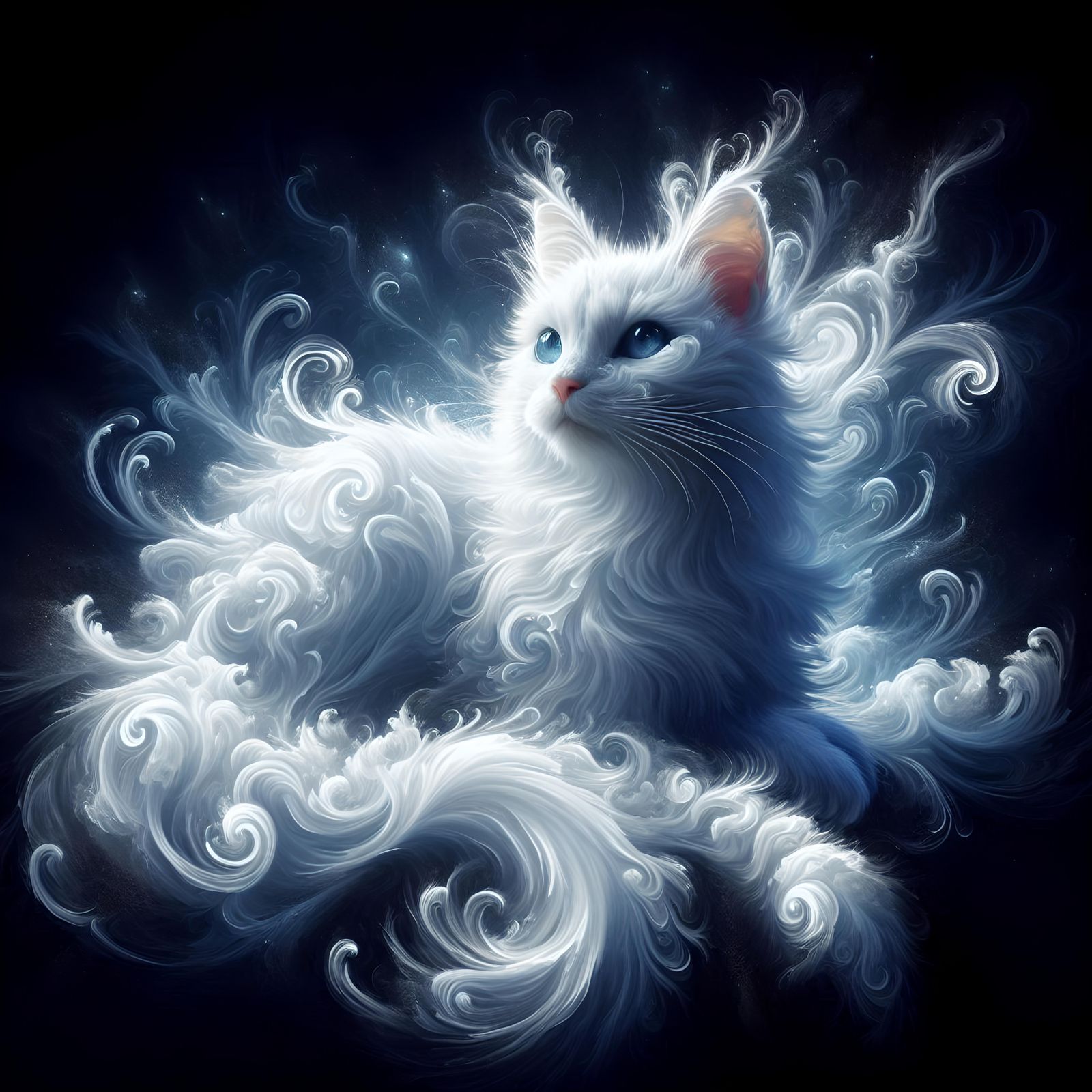Mystical White Cat