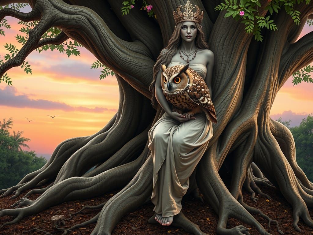 Minerva and the owl of wisdom.