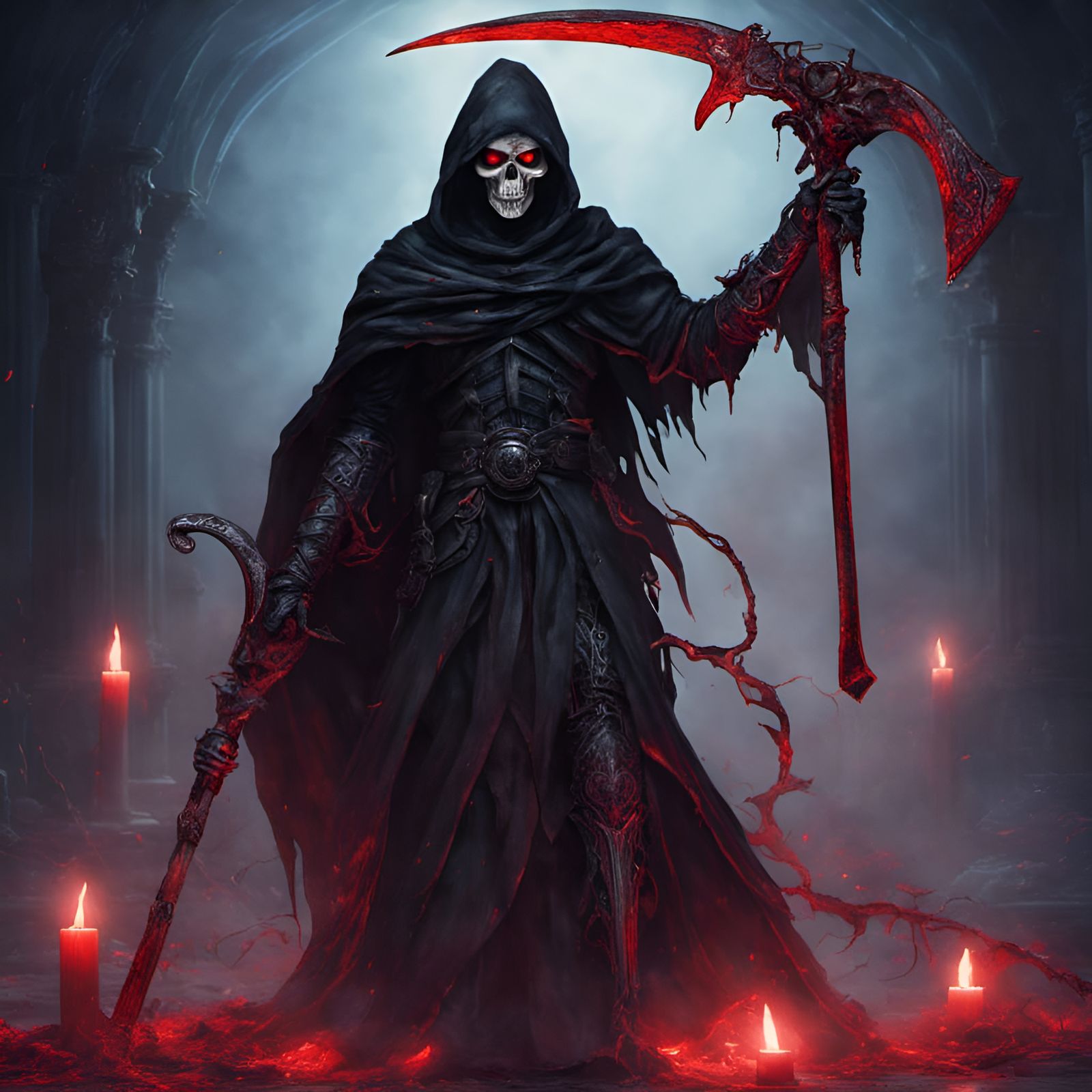 Bloody Grim Reaper - AI Generated Artwork - NightCafe Creator