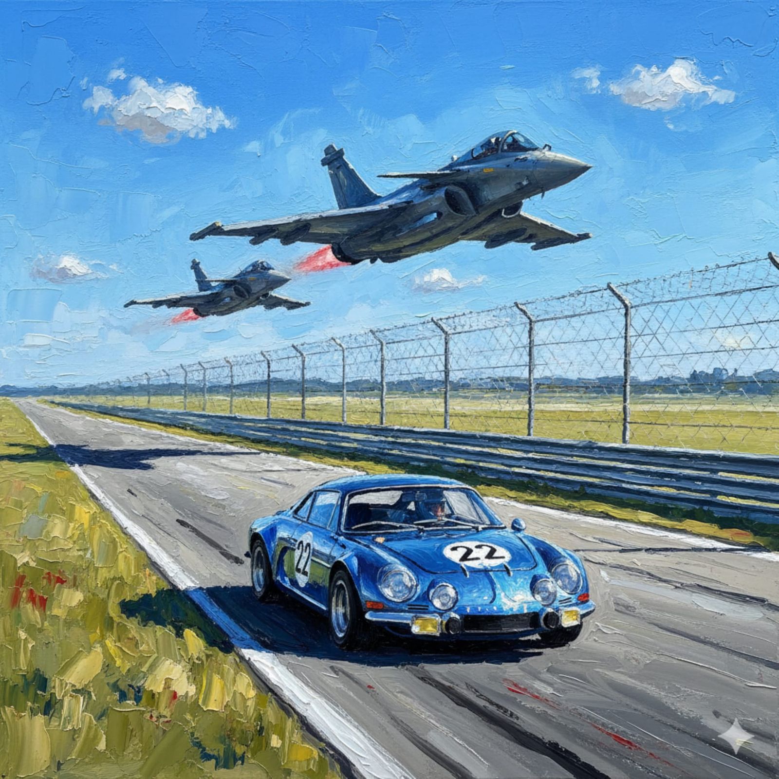 French Speed and Agility: Alpine A110 and Dassault Rafale