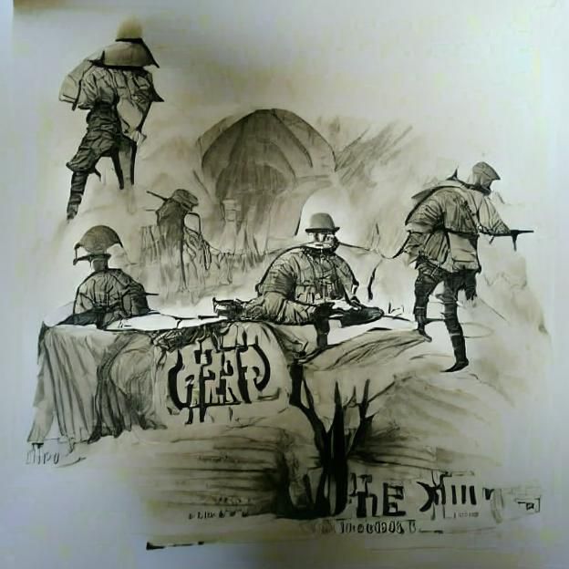 The Great War ink drawing