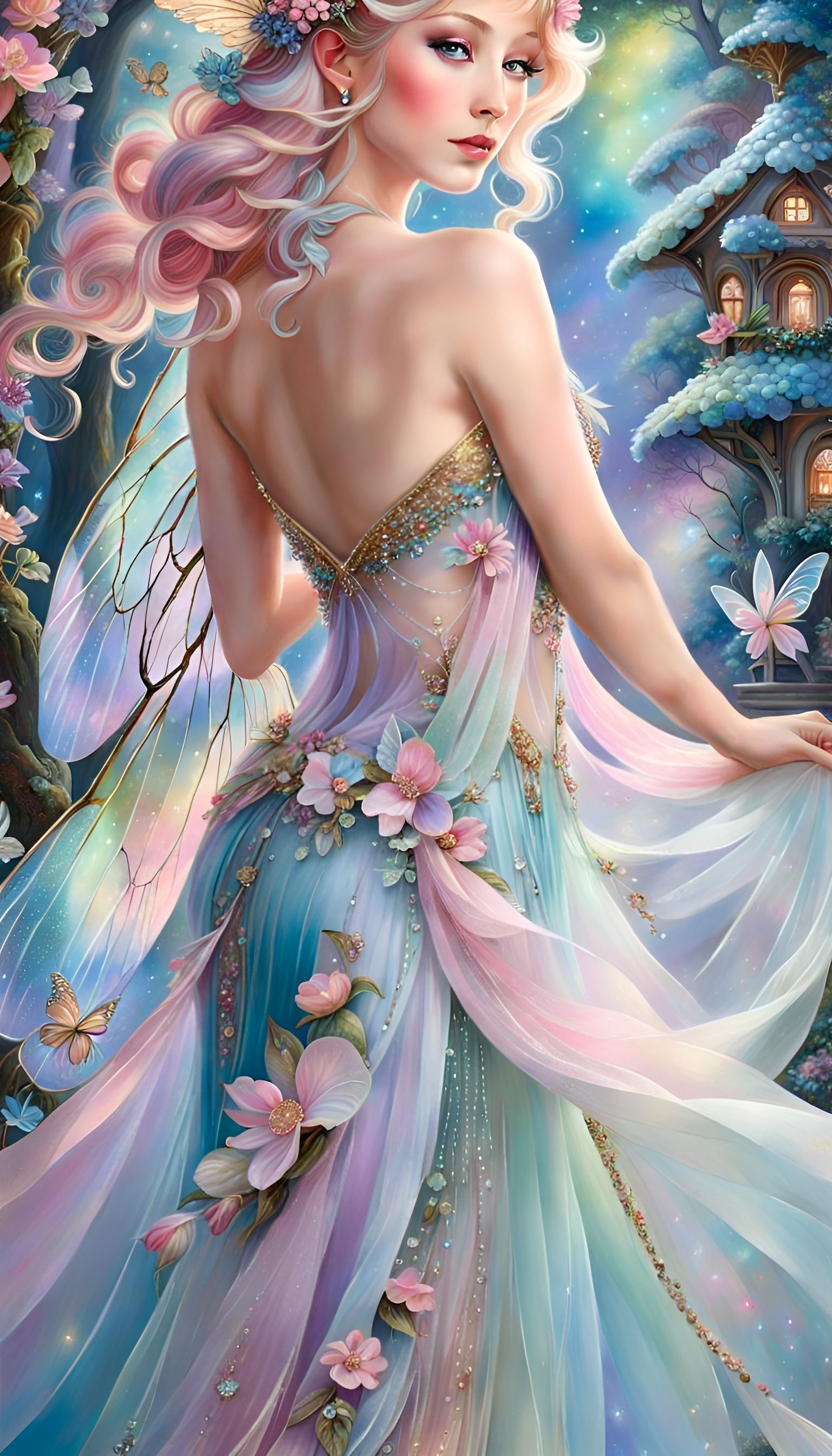 Amazing Fairy in Pastel Colors Dress  by @Jane77755